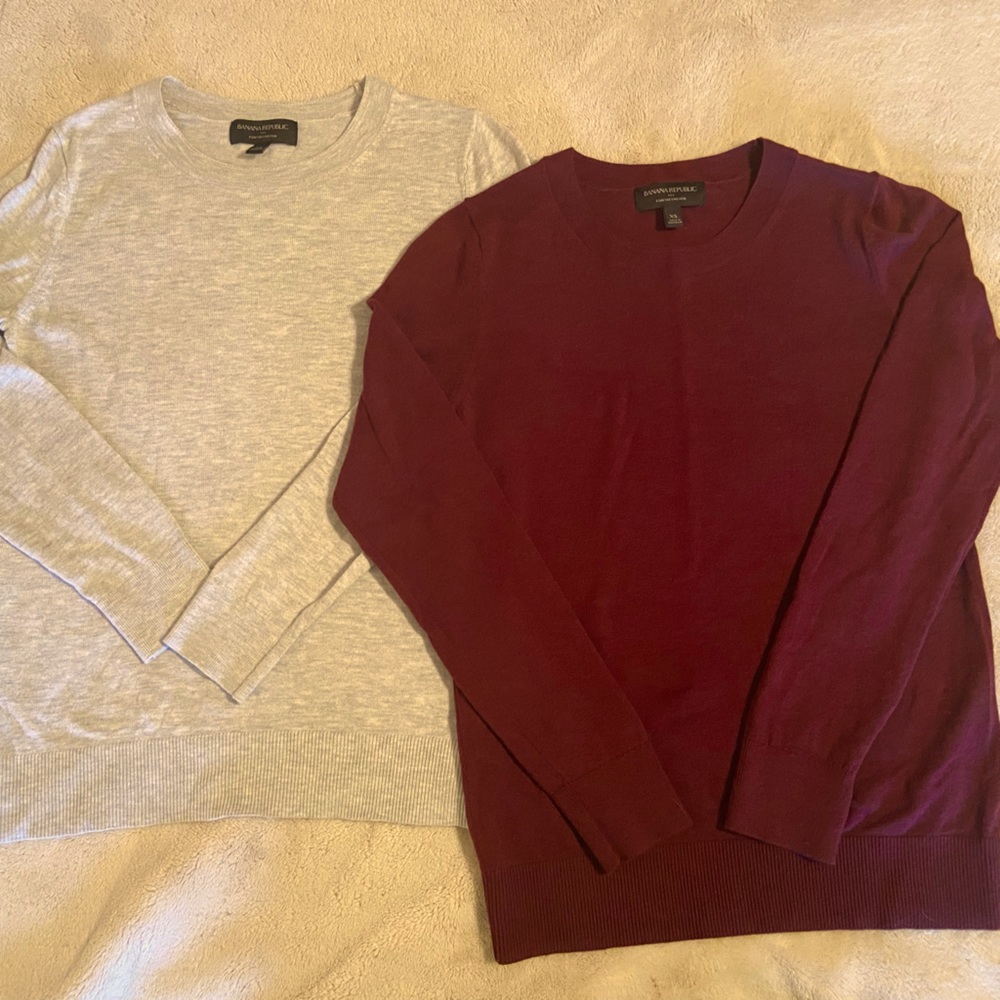 Two Banana Republic forever sweaters